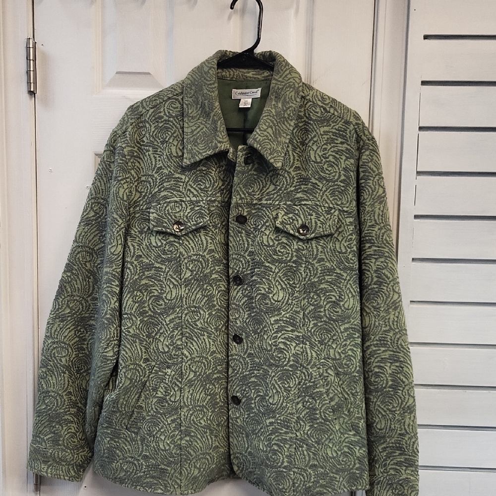 VTG. Coldwater CREEK Green Patterned Jacket, SIZE  2X